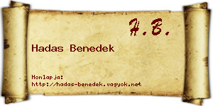 Hadas Benedek névjegykártya
